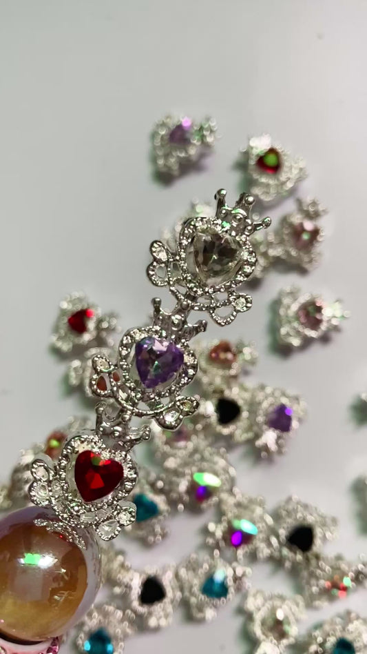 Metal beads Crown metal beads Heart crown with metal beads Random Mix