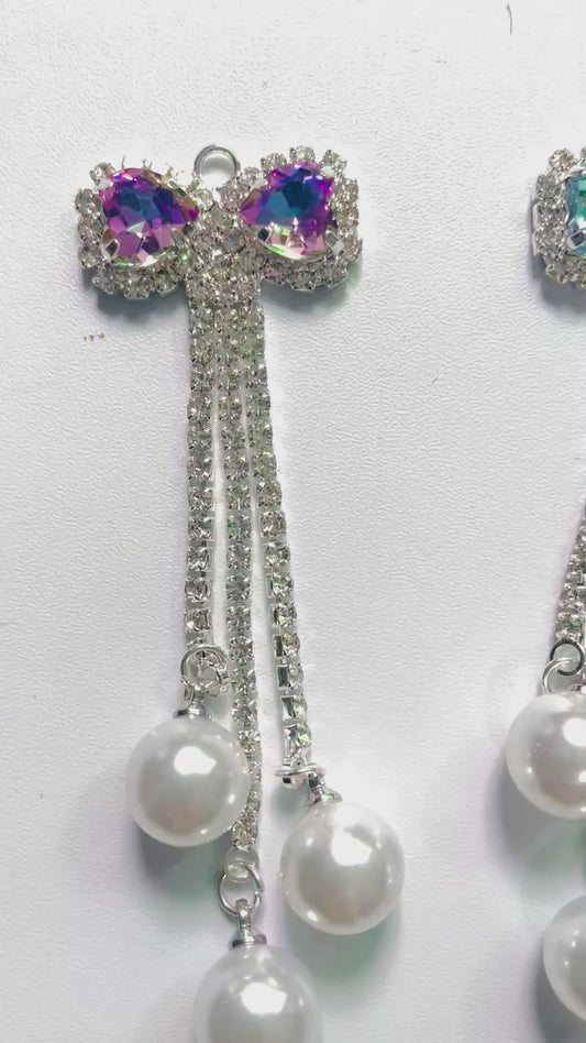 Pendant BOW Butterfly Pearl  DIY accessories Bead DIY pendant Earrings Random Mix 24mm