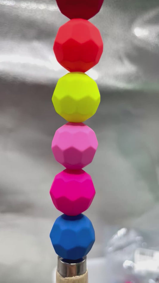 Acrylic beads Neon color Matte Three-dimensional rhombic-shaped acrylic beads 16mm