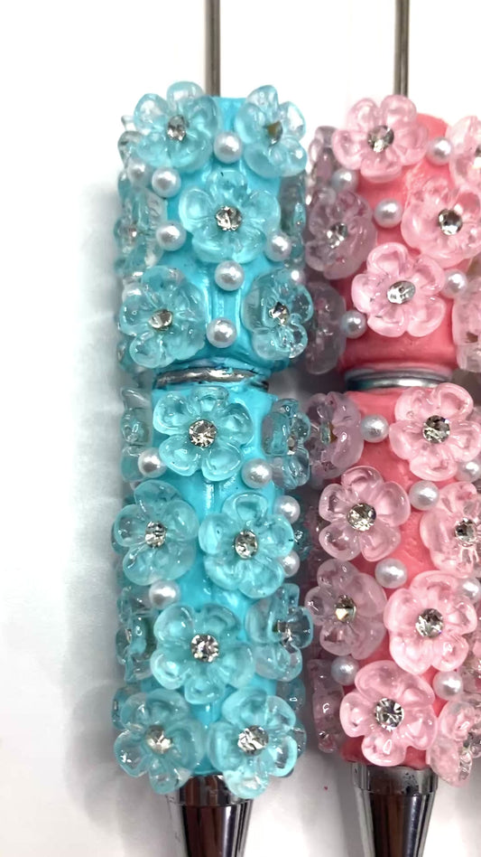 DIY Bead Pen Flower clay bead pen Colored flower pen Random Mix