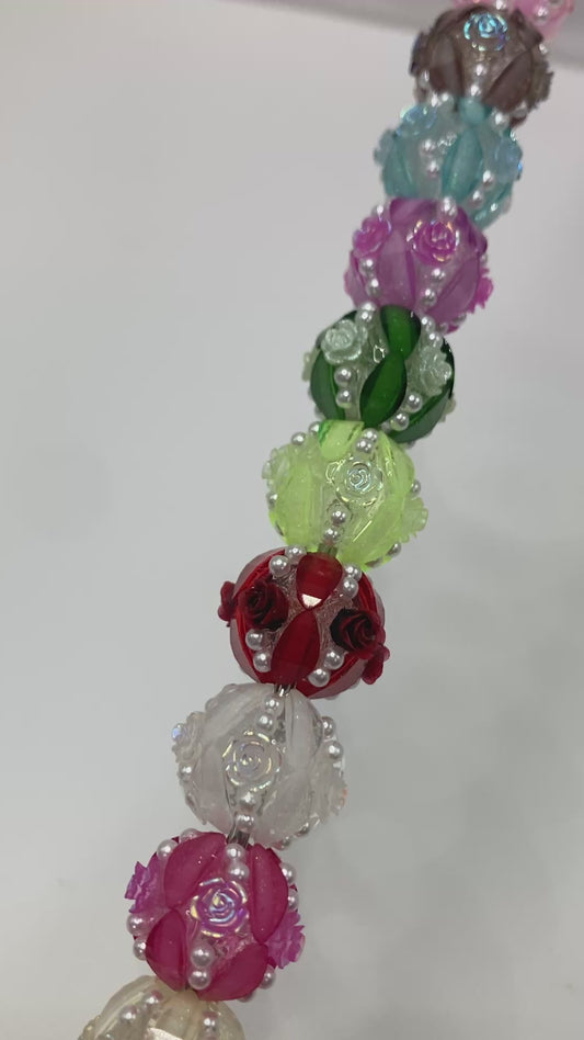Pearl beads Pumpkin flower beads Translucent beads Roses and Pearls beads Random Mix
