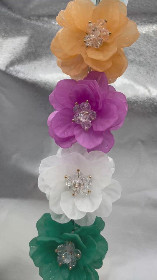 Weaving flowers Lace flowers Crystal flower bud Colored ribbon petals Random Mix