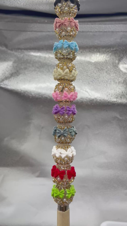 Golden Chain Pearl gasket Chain Translucent acrylic beads Fuzzy Beaded bow Random Mix