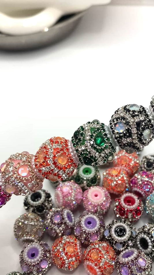 Fancy Beads  Acrylic colored rhinestones Pearl gasket Colored chain Beads Random Mix