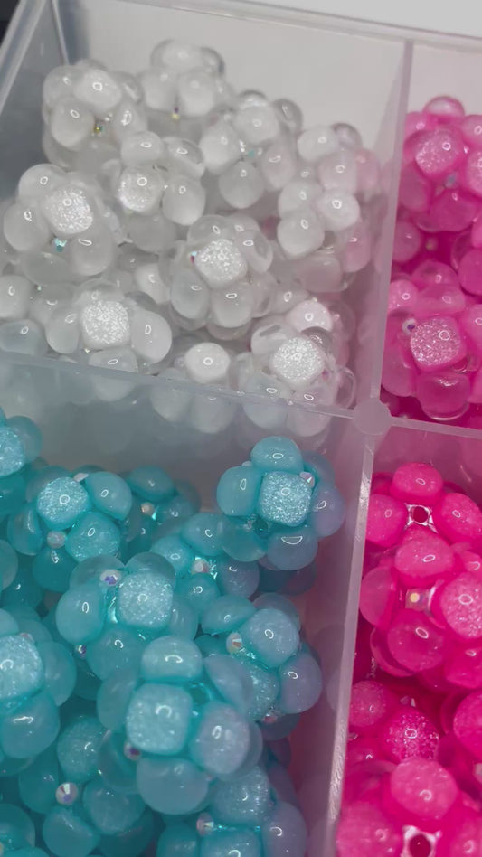Bubble beads glitter beads with rhinestones fancy beads