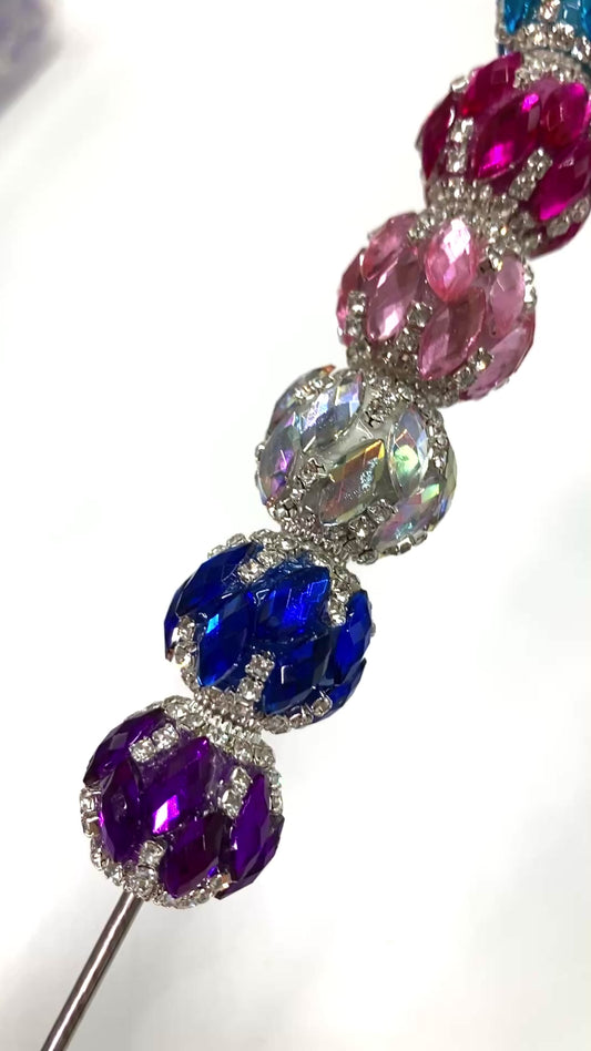 Fancy Beads Rhombic glass crystal mirror Chain Shining beads Metal gasket beads Random Mix