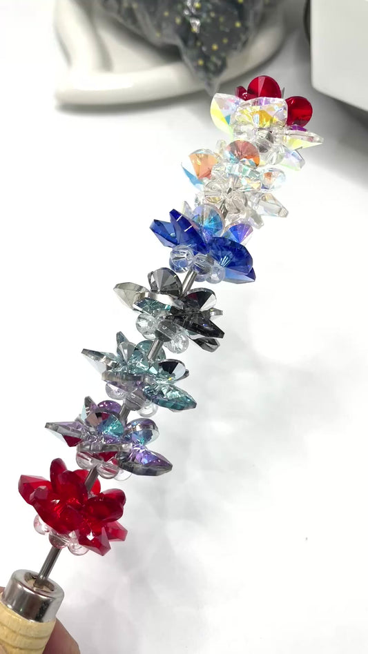 Weaving crystals Rhinestone Colorful crystals Gemstone flower Crystal woven flowers Random Mix
