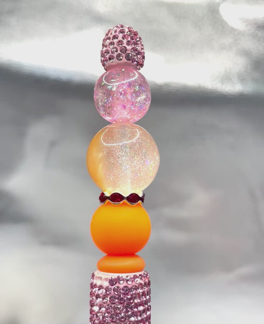 acrylic glitter Two-color beads Cat's Eye Lava Beads 16mm
