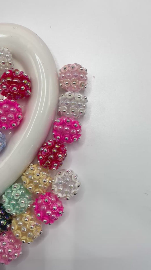 Diy beaded beadable fancy bubble flower beads