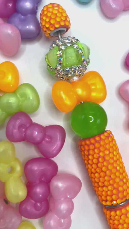 Acrylic beads glitter Flowing Light Sandy color Neon color scheme 25mm