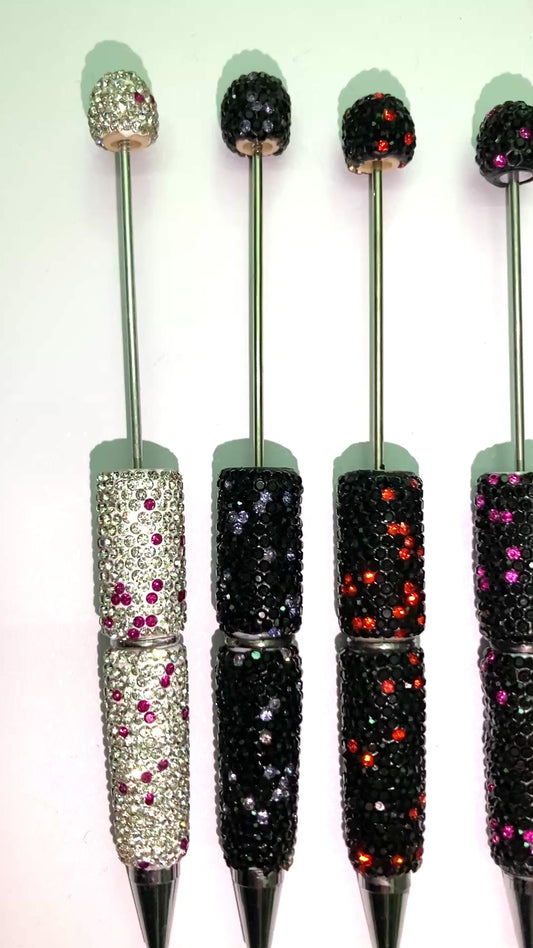 Black and White AB color fancy rhinestone pen clay rhinestone pen diy pen colored