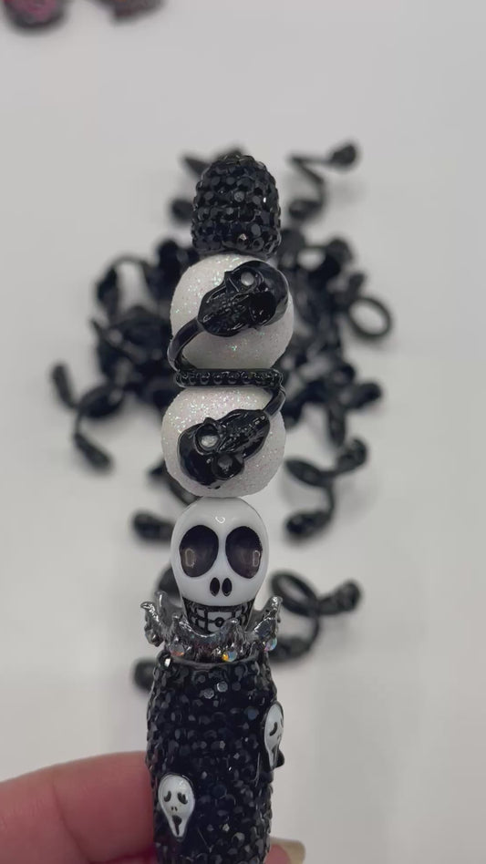 diy beaded beadable metallic skull face bead cap charm for diy  craft