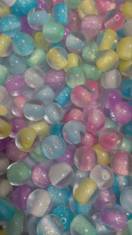 acrylic Translucent sandwich beads Dopamine coloration Macaron color scheme glitter Random Mix 16mm