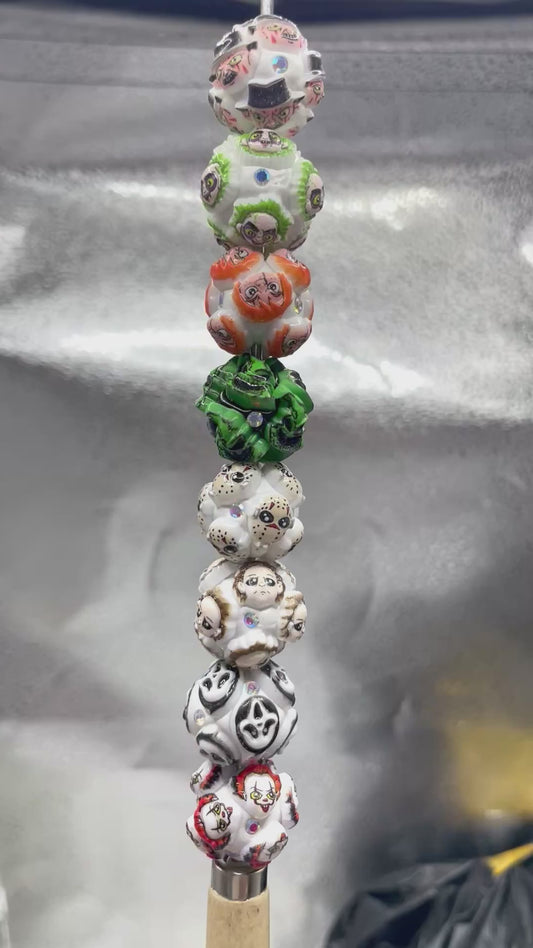 grinch Puppet beads Horror Terrible The protagonist of a horror movie Clay beads water droplet bead string jewelry Halloween Series Random Mix 16mm