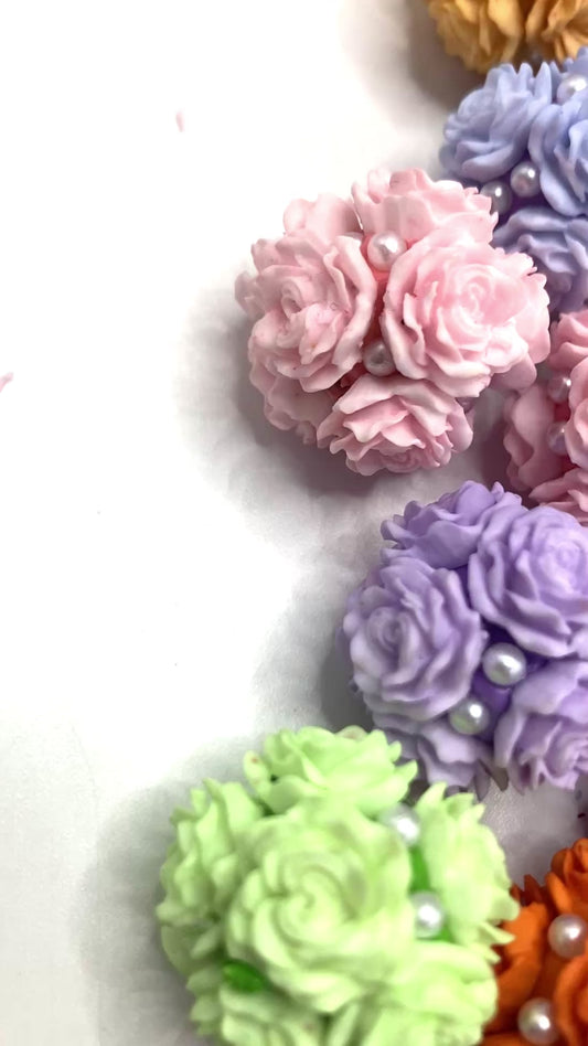 Fancy Beads Clay, soft flower, pearl, beads Rose bead jewelry Random Mix