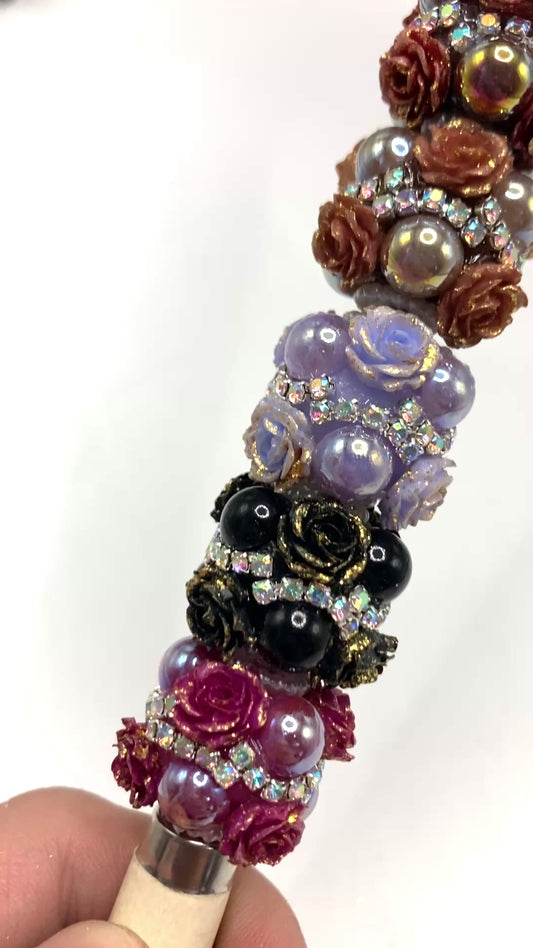 Fancy flower Beads with Pearl Bubble rhinestones Chain Rose bead jewelry Pearl gasket Gold leaf petals Random Mix