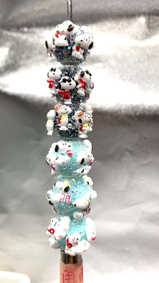 Acrylic sugar beads Snoopy Cute cartoon beads Blue and black Sugar beads 20mm Random Mix