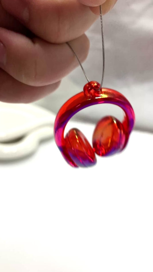 Acrylic beads Headphones DIY UV Pendant Accessories Translucent headphones 36mm Random Mix