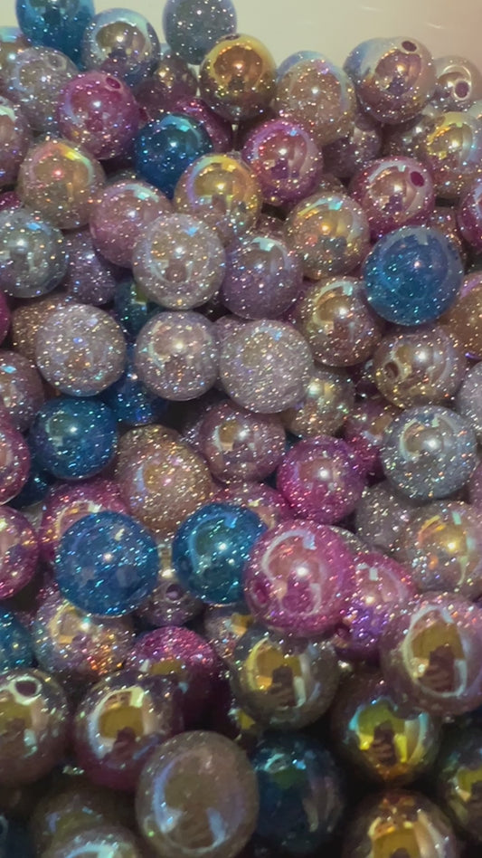 16mm glitter acrylic bead shiny sparkling bead