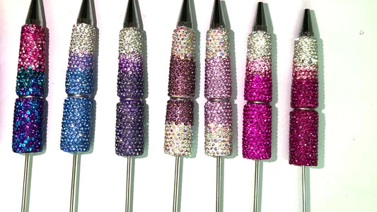 Beaded pen Clay Bead  Clay pottery DIY gradient-colored bead pen Beaded crystal pen Random Mix