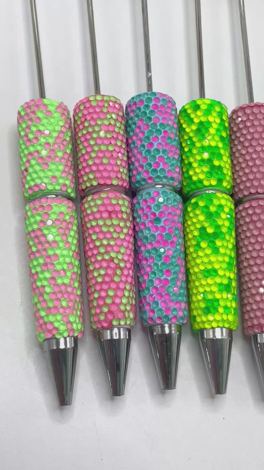 beaded beadable jelly rhinestone neon colors Clay pen neon pen Neon color Rhinestone DIY Colorful Clay Writing Tools Random Mix