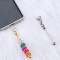 Creative New diy beaded pole in stock gradient color handmade beaded keychain accessories pendant wholesale for hanging phone ,phone charm ,phone chain