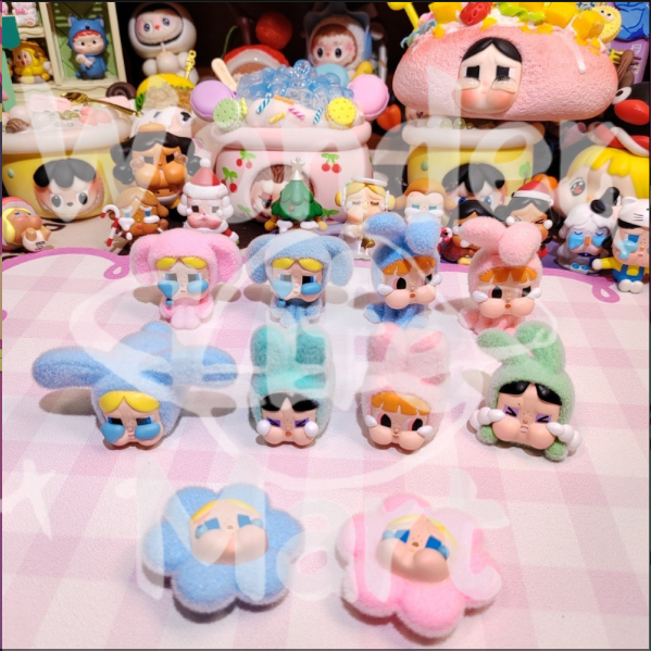 Crying the baby Fuzzy Keychain Pen Toppers Ornament Crying Kids Series Random Mix