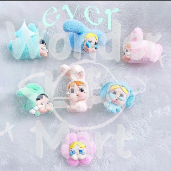 Crying the baby Fuzzy Keychain Pen Toppers Ornament Crying Kids Series Random Mix