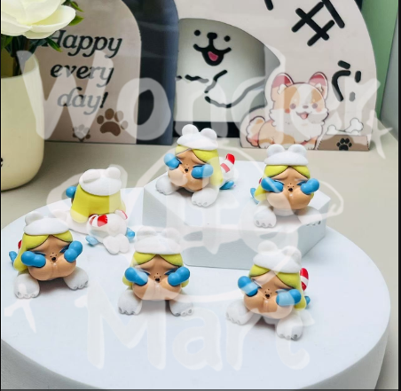 Crying the baby Fuzzy Keychain Pen Toppers Ornament Crying Kids Series Random Mix